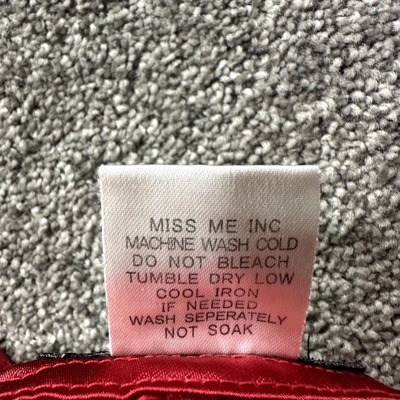 Vintage 90s/Y2k Miss Me Cargo Pants Women Large Red Low Rise - Picture 15 of 16